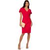 imageAdrianna Papell Womens Knit Crepe Short DressRed Rose