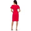 imageAdrianna Papell Womens Knit Crepe Short DressRed Rose