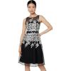 imageAdrianna Papell Womens Embroidered Fit and FlareBlackIvory