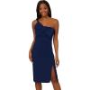 imageAdrianna Papell Womens Knit Crepe Short DressNavy Sateen