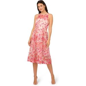 imageAdrianna Papell Womens Embroidered Fit and FlarePink Multi
