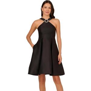 imageAdrianna Papell Womens Halter Mikado Short DressBlack