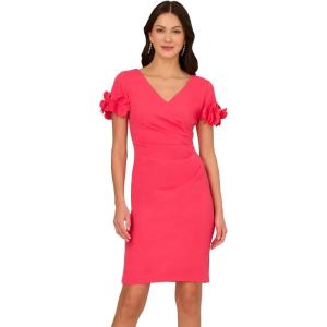imageAdrianna Papell Womens Knit Crepe Short DressPetunia