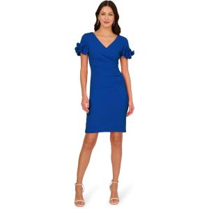imageAdrianna Papell Womens Knit Crepe Short DressViolet Cobalt