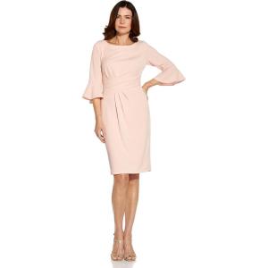 imageAdrianna Papell Womens Rio Knit Draped Sheath DressSoft Blush