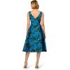 imageAdrianna Papell Womens Boat Neck Jacquard Midi DressBlueGreen