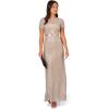 imageAdrianna Papell Womens Column Sequin GownSilverNude