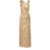 imageAdrianna Papell Womens Foil Asymmetric GownChampagneGold