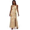 imageAdrianna Papell Womens Foil Asymmetric GownChampagneGold