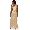 imageAdrianna Papell Womens Foil Asymmetric GownChampagneGold