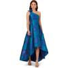 imageAdrianna Papell Womens Floral Jacquard High Low DressTealBlue