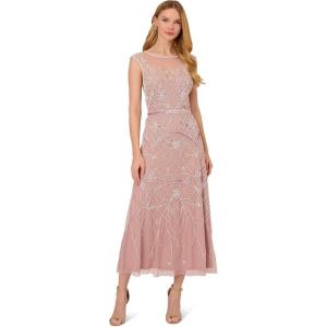 imageAdrianna Papell Womens Beaded Ankle Length DressDusted PetalIvory