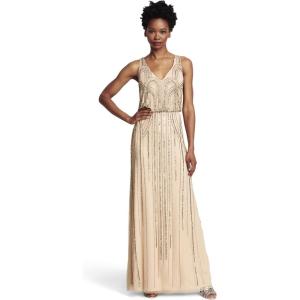 imageAdrianna Papell Womens Blsn Beaded Art NouveauTaupePink