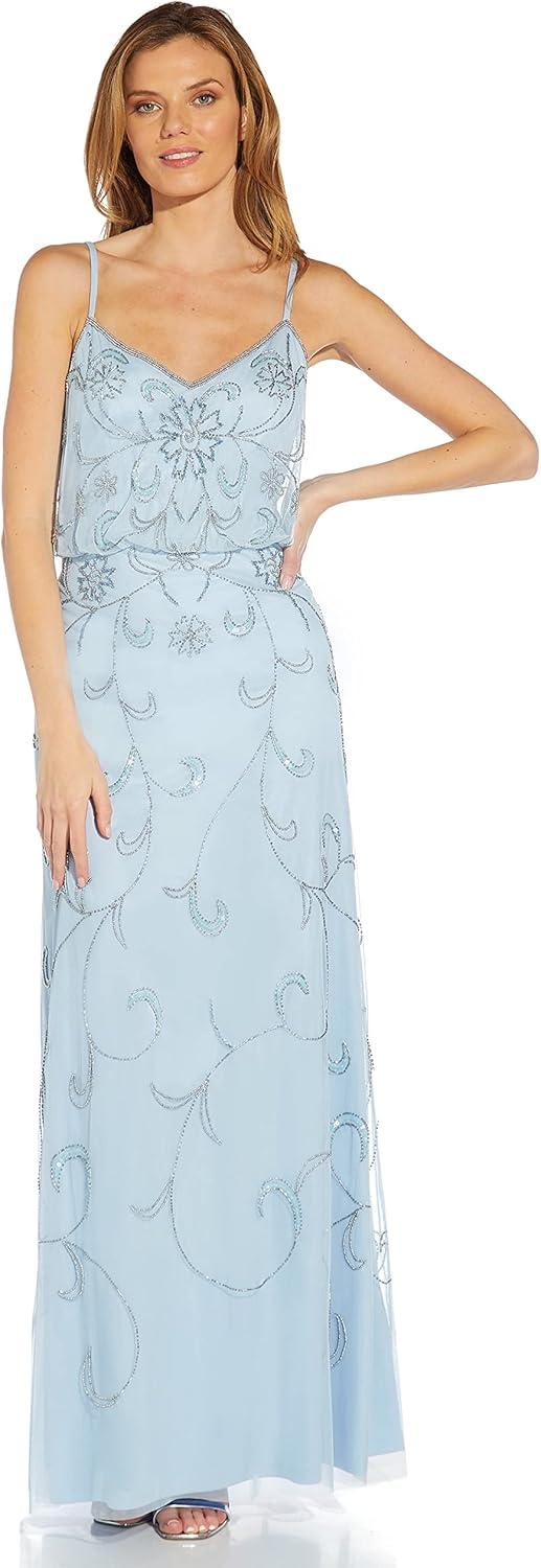 imageAdrianna Papell Womens Beaded Blouson DressElegant Sky