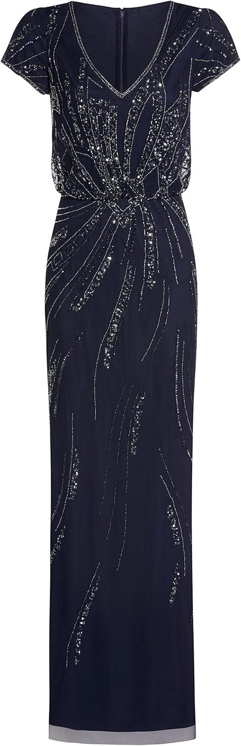 imageAdrianna Papell Womens Beaded Blouson DressMidnight
