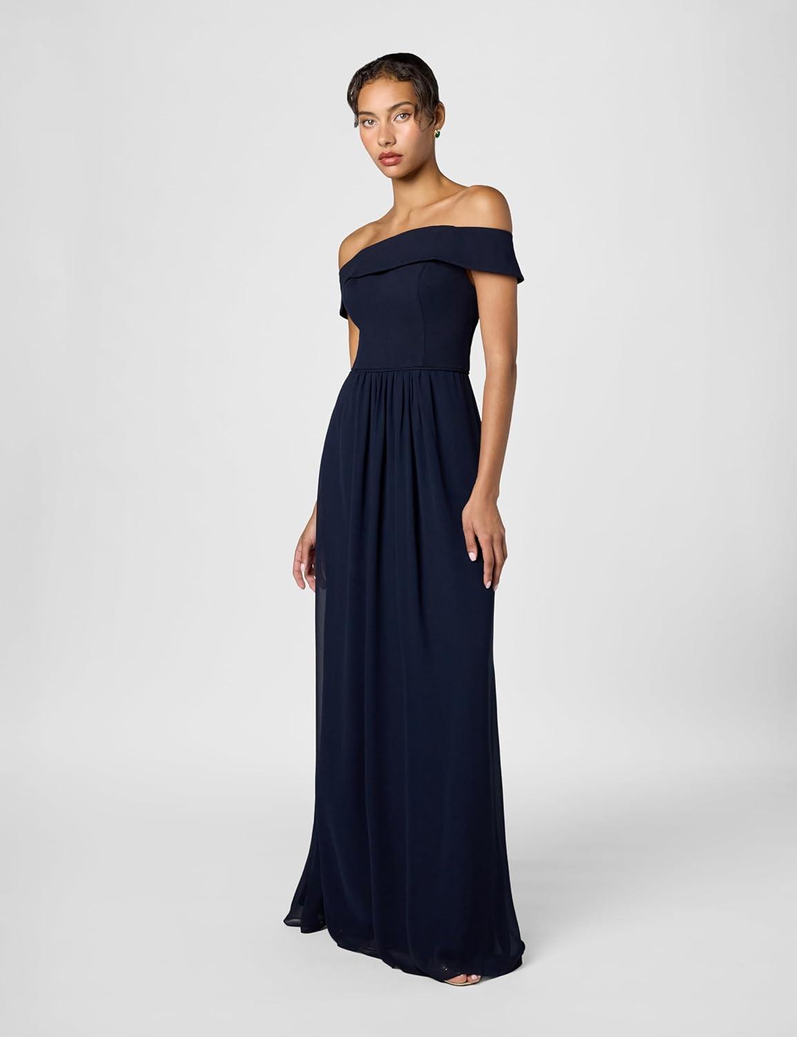imageAdrianna Papell Womens Crepe Chiffon GownMidnight