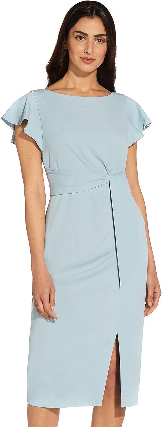 imageAdrianna Papell Womens Crepe Sheath DressBlue Mist