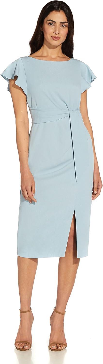 imageAdrianna Papell Womens Crepe Sheath DressBlue Mist