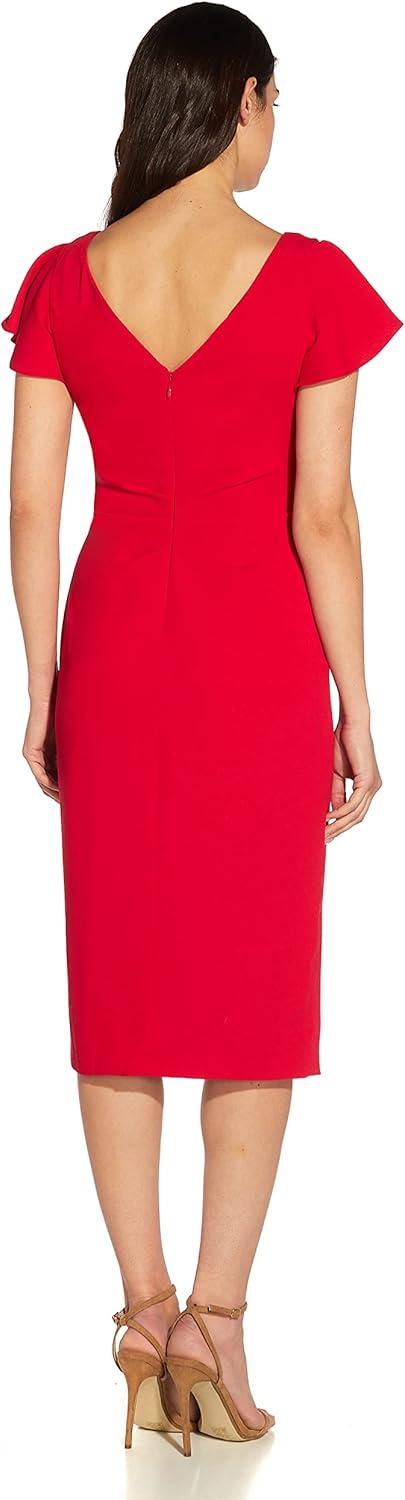 imageAdrianna Papell Womens Crepe Sheath DressGeranium