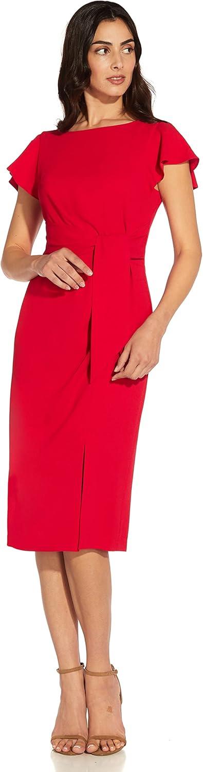 imageAdrianna Papell Womens Crepe Sheath DressGeranium