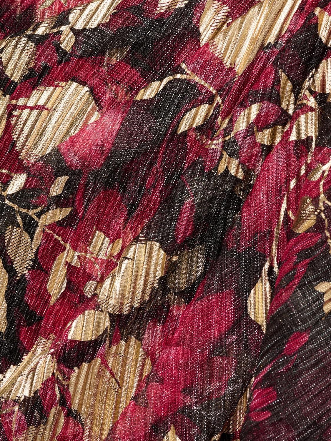 imageAdrianna Papell Womens Crinkle Foil Wrap DressFuchsiaGold
