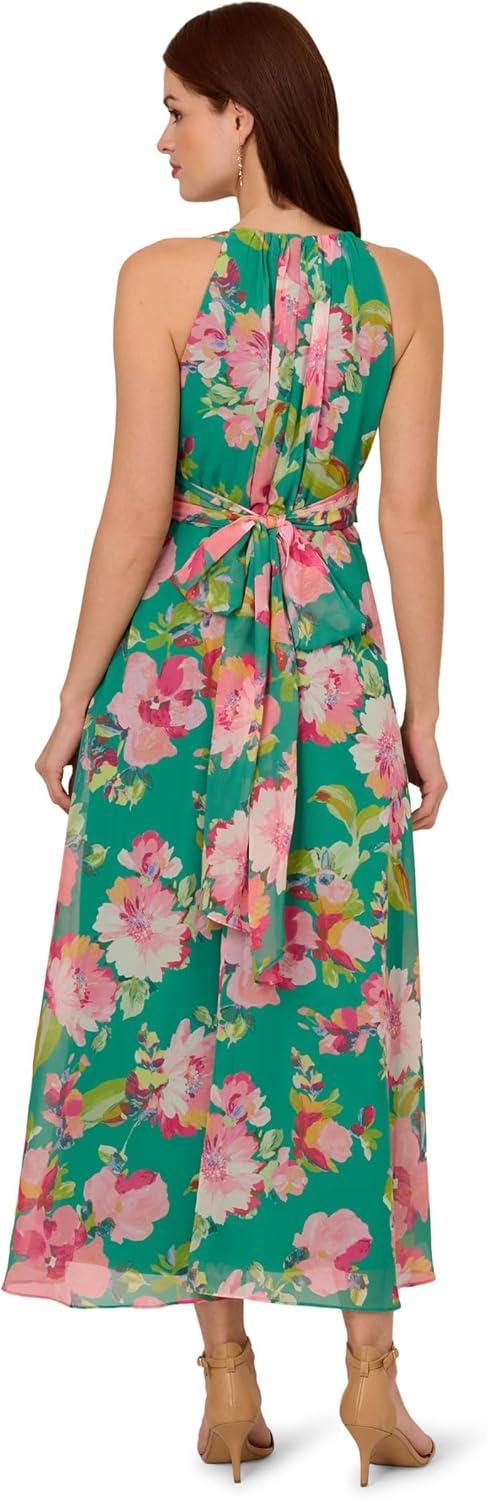 imageAdrianna Papell Womens Floral Chiffon Halter DressGreen Multi