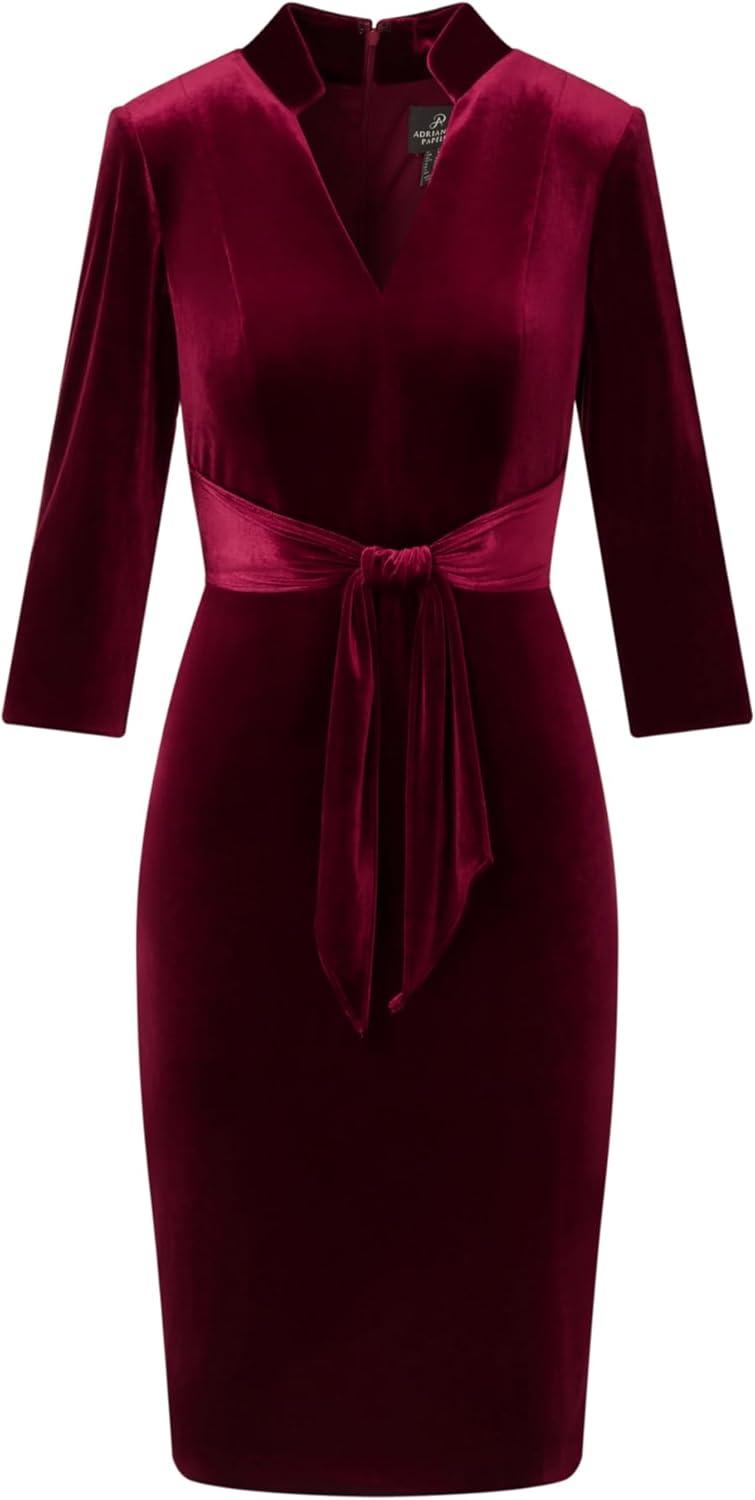 imageAdrianna Papell Womens Front Tie Short DressBurgundy