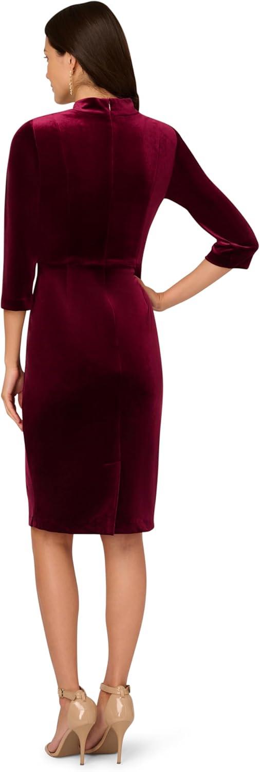 imageAdrianna Papell Womens Front Tie Short DressBurgundy