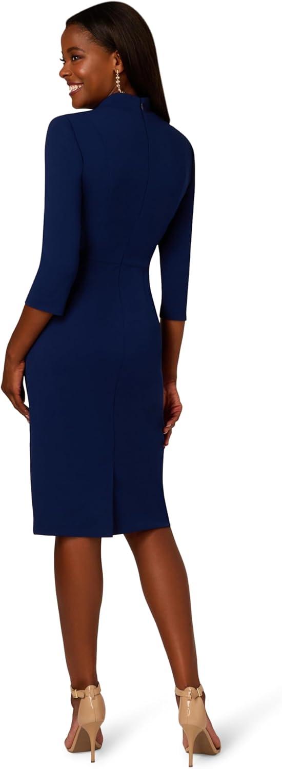 imageAdrianna Papell Womens Front Tie Short DressNavy Sateen