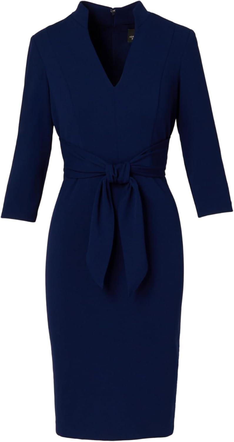 imageAdrianna Papell Womens Front Tie Short DressNavy Sateen