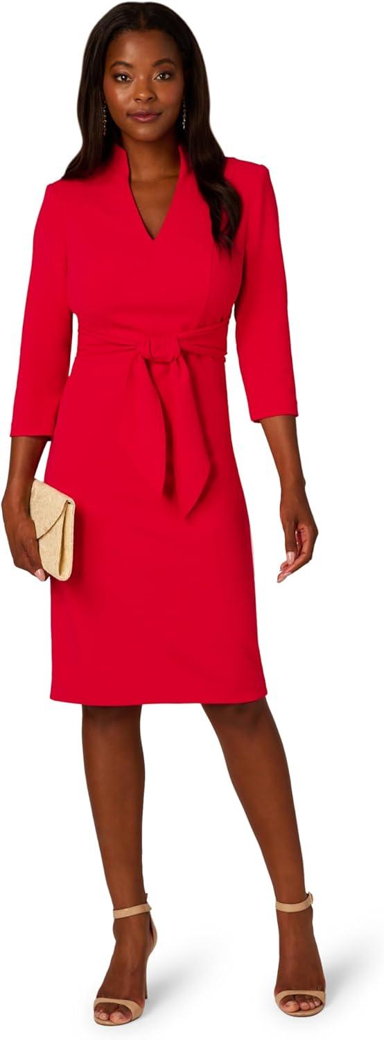 imageAdrianna Papell Womens Front Tie Short DressRed Rose