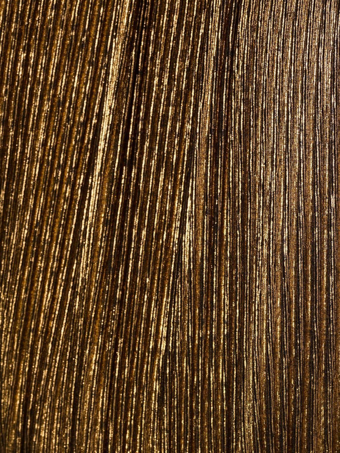 imageAdrianna Papell Womens Halter Pleated Metallic DressGold