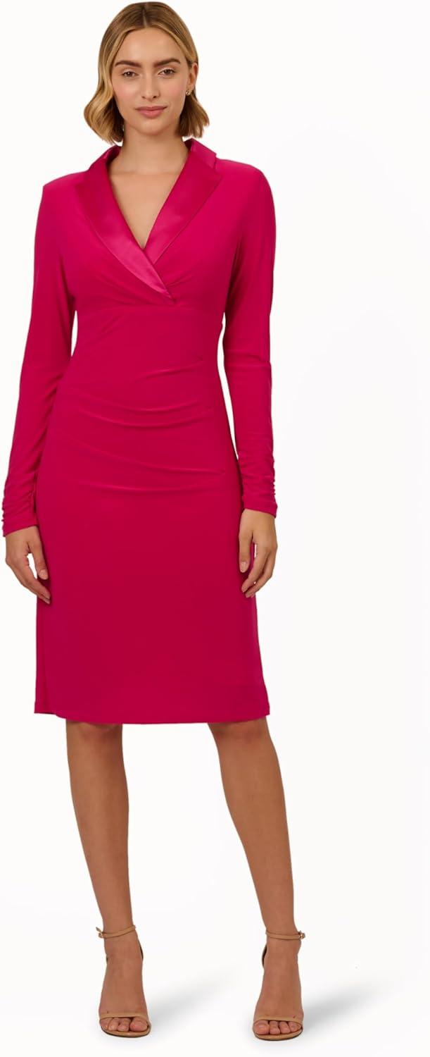 imageAdrianna Papell Womens Jersey Tuxedo DressBrilliant Rose