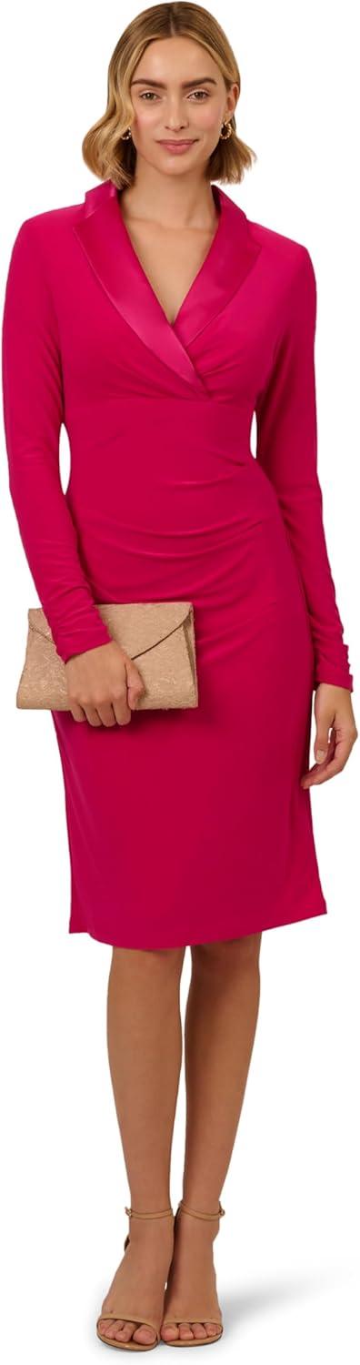 imageAdrianna Papell Womens Jersey Tuxedo DressBrilliant Rose