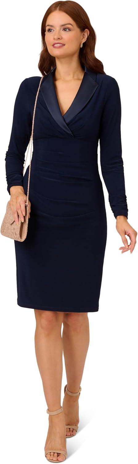 imageAdrianna Papell Womens Jersey Tuxedo DressMidnight