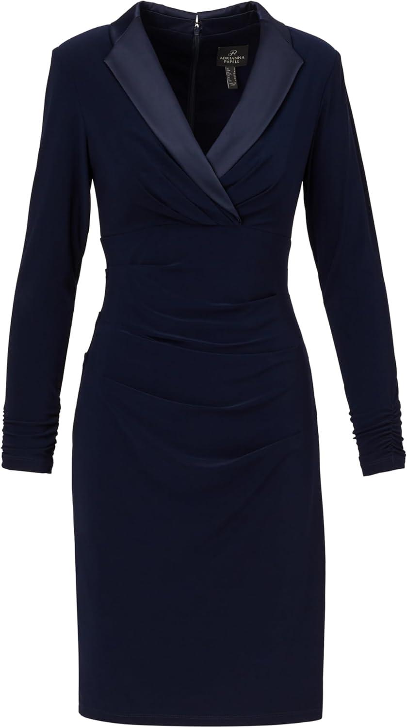 imageAdrianna Papell Womens Jersey Tuxedo DressMidnight