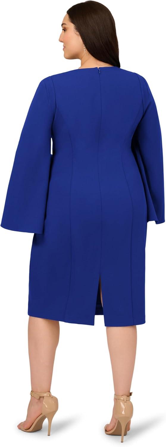 imageAdrianna Papell Womens Knit Crepe Jewel Short DressRoyal Sapphire