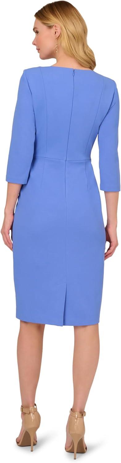 imageAdrianna Papell Womens Knit Crepe Tie Waist SheathDressPrecious Peri