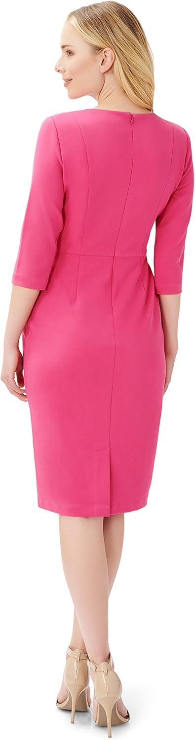 imageAdrianna Papell Womens Knit Crepe Tie Waist SheathDressWatermelon Bliss