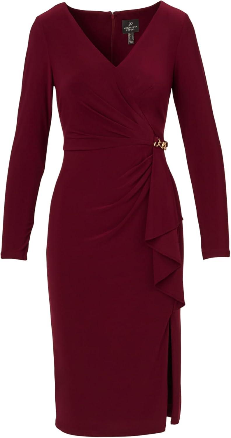 imageAdrianna Papell Womens Matt Jersey Short DressBlackened Red