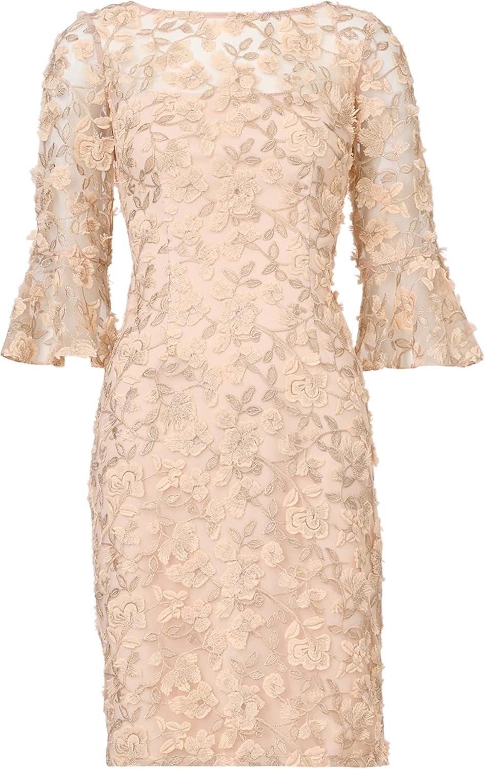 imageAdrianna Papell Womens Metallic Embroidery SheathBlush