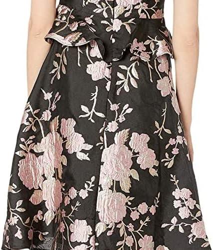imageAdrianna Papell Womens One Shoulder Jacquard DressBlackPink Multi