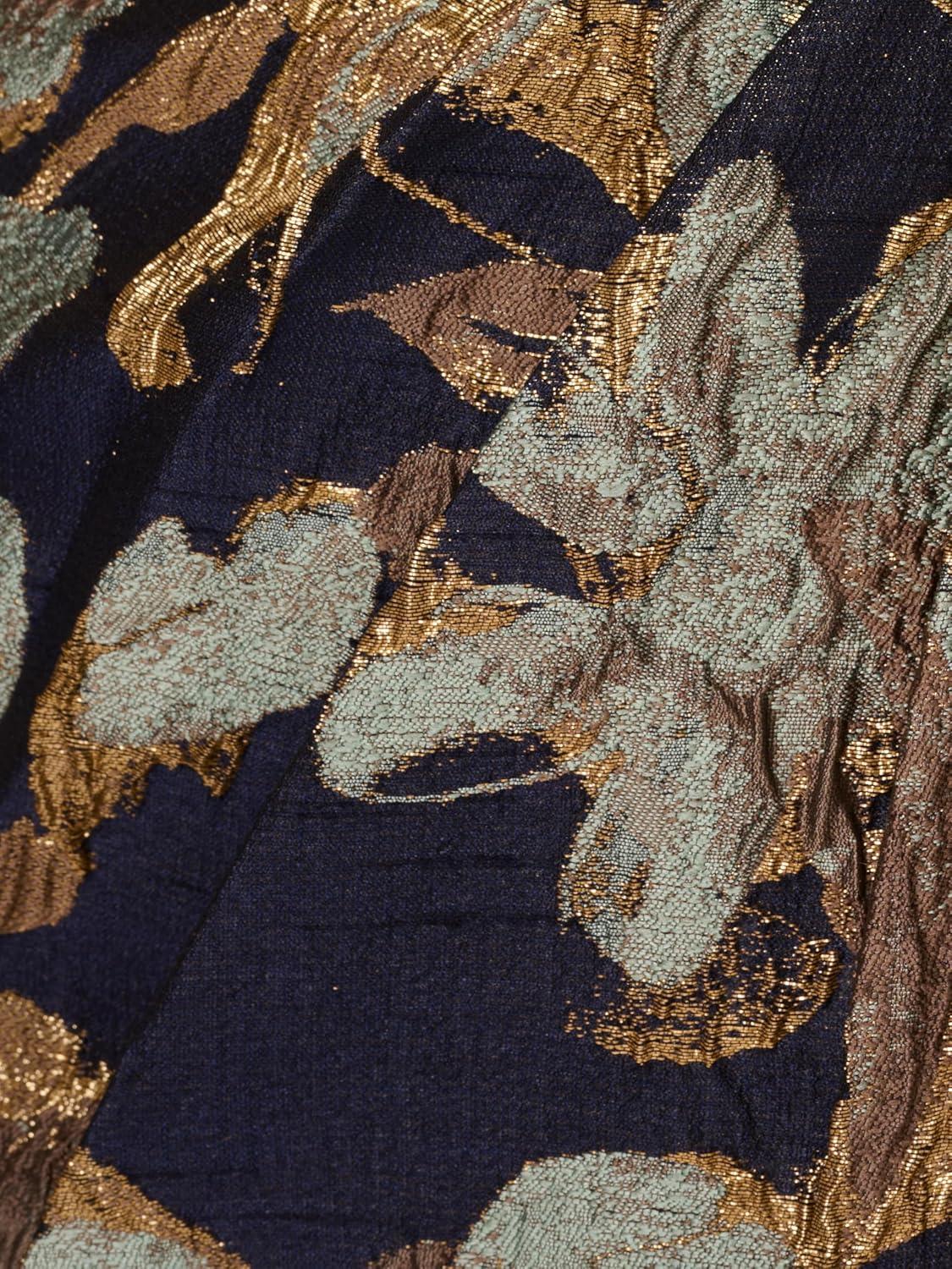 imageAdrianna Papell Womens One Shoulder Jacquard DressBlueGold