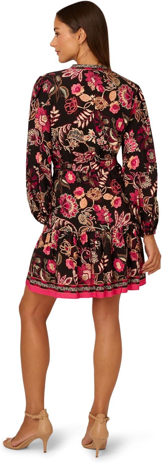 imageAdrianna Papell Womens Printed Short DressBlack Multi