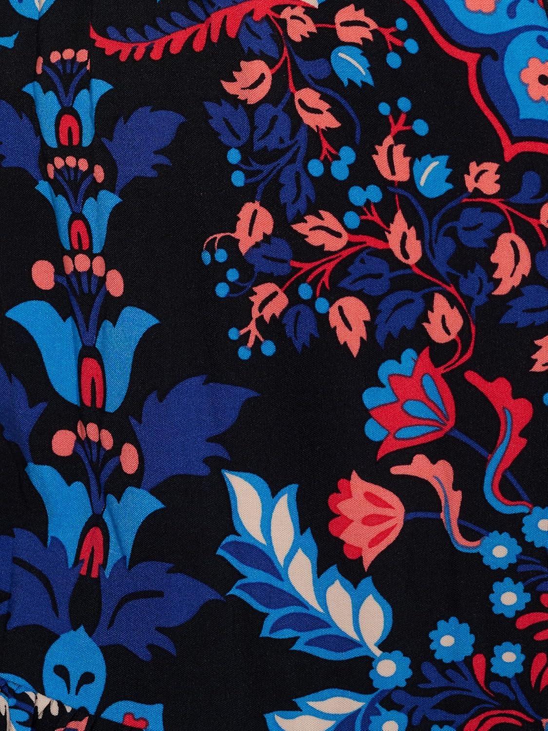 imageAdrianna Papell Womens Printed Short Flounce DressNavy Multi