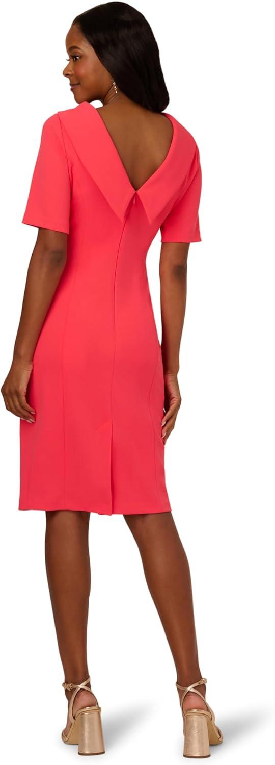 imageAdrianna Papell Womens Roll Neck Sheath with V BackBeach Rose