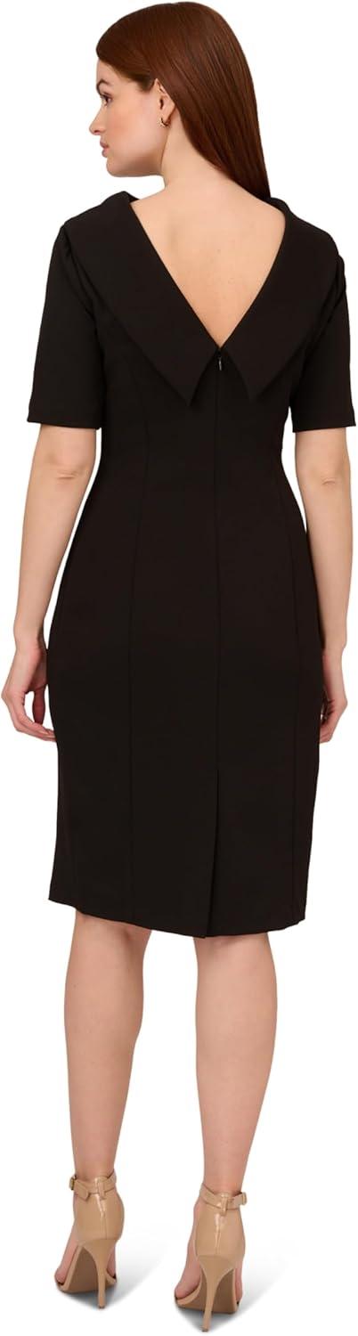 imageAdrianna Papell Womens Roll Neck Sheath with V BackBlack