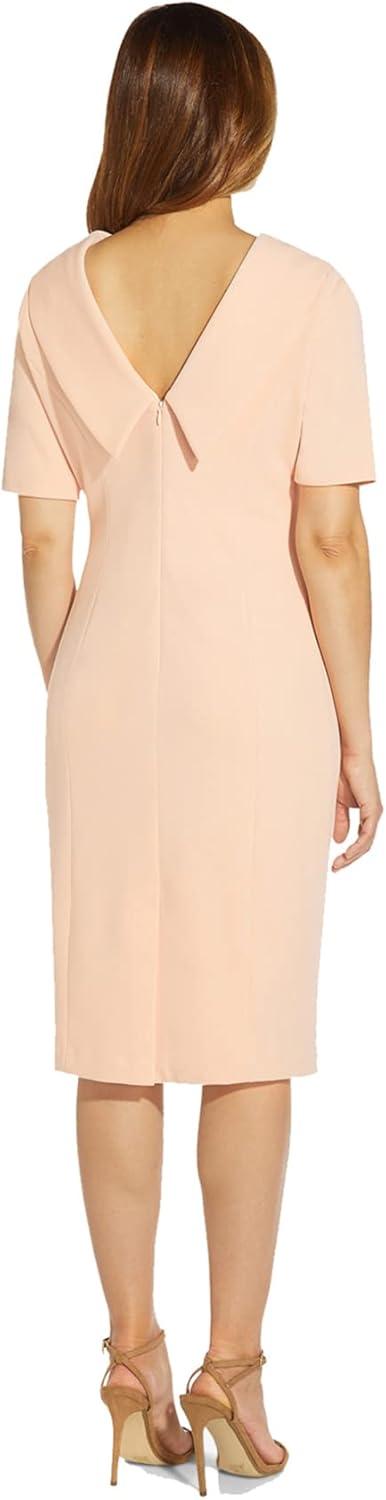 imageAdrianna Papell Womens Roll Neck Sheath with V BackBlush