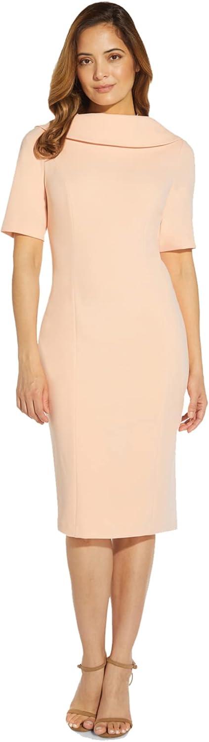 imageAdrianna Papell Womens Roll Neck Sheath with V BackBlush