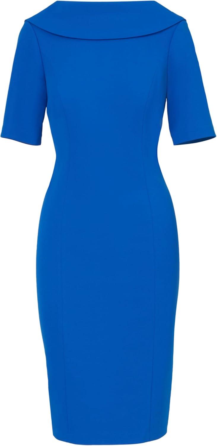 imageAdrianna Papell Womens Roll Neck Sheath with V BackDark Cobalt